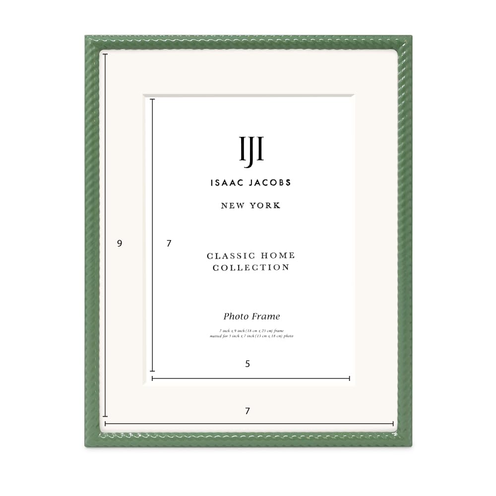 Isaac Jacobs 7x9 frame on a shelf highlights photos as focal points.