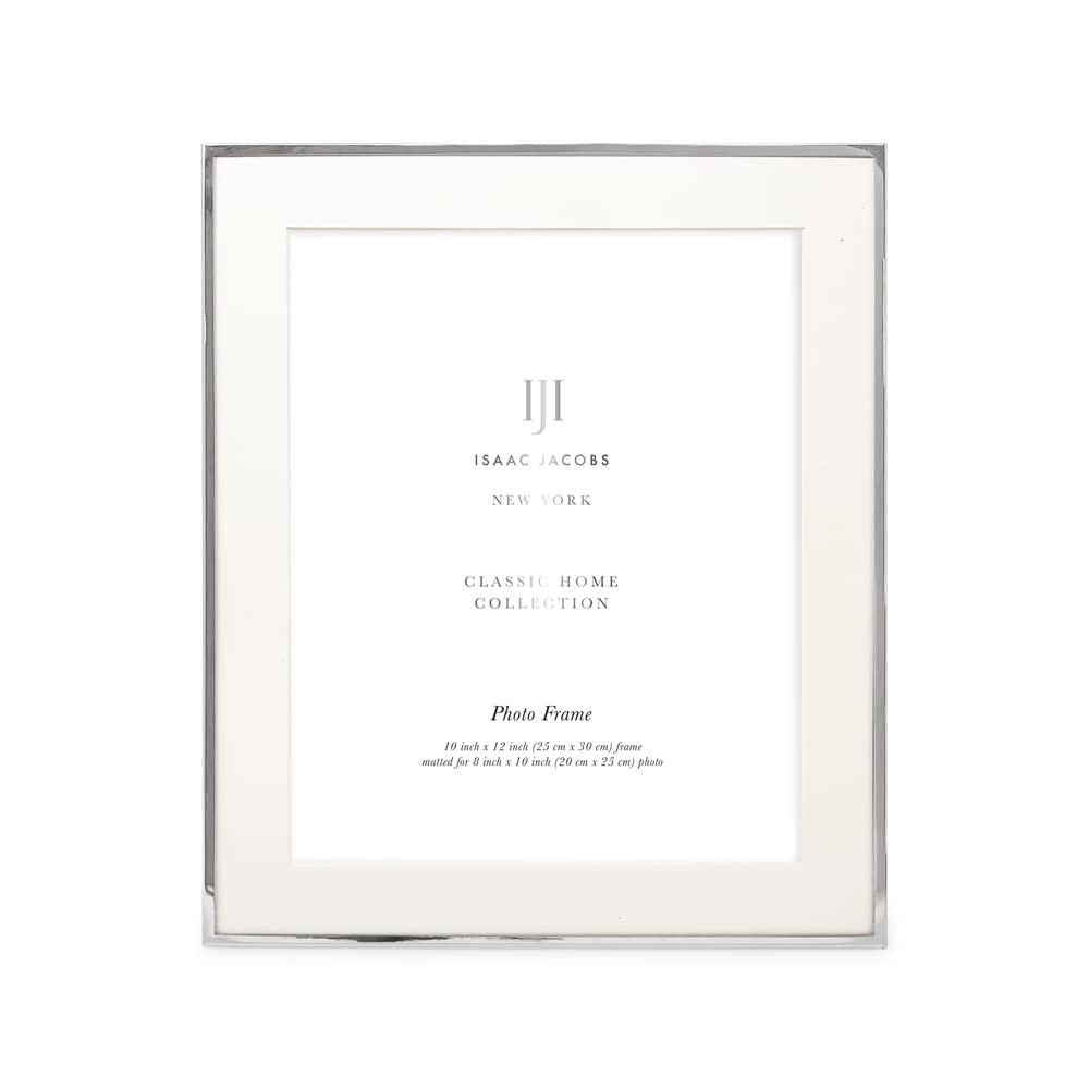 Isaac Jacobs silver frame on tabletop using easel backing for desks