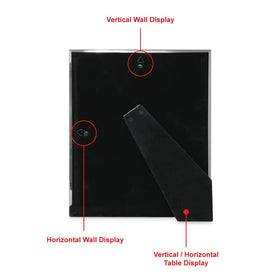 Isaac Jacobs silver frame with hanging tabs for wall mounting