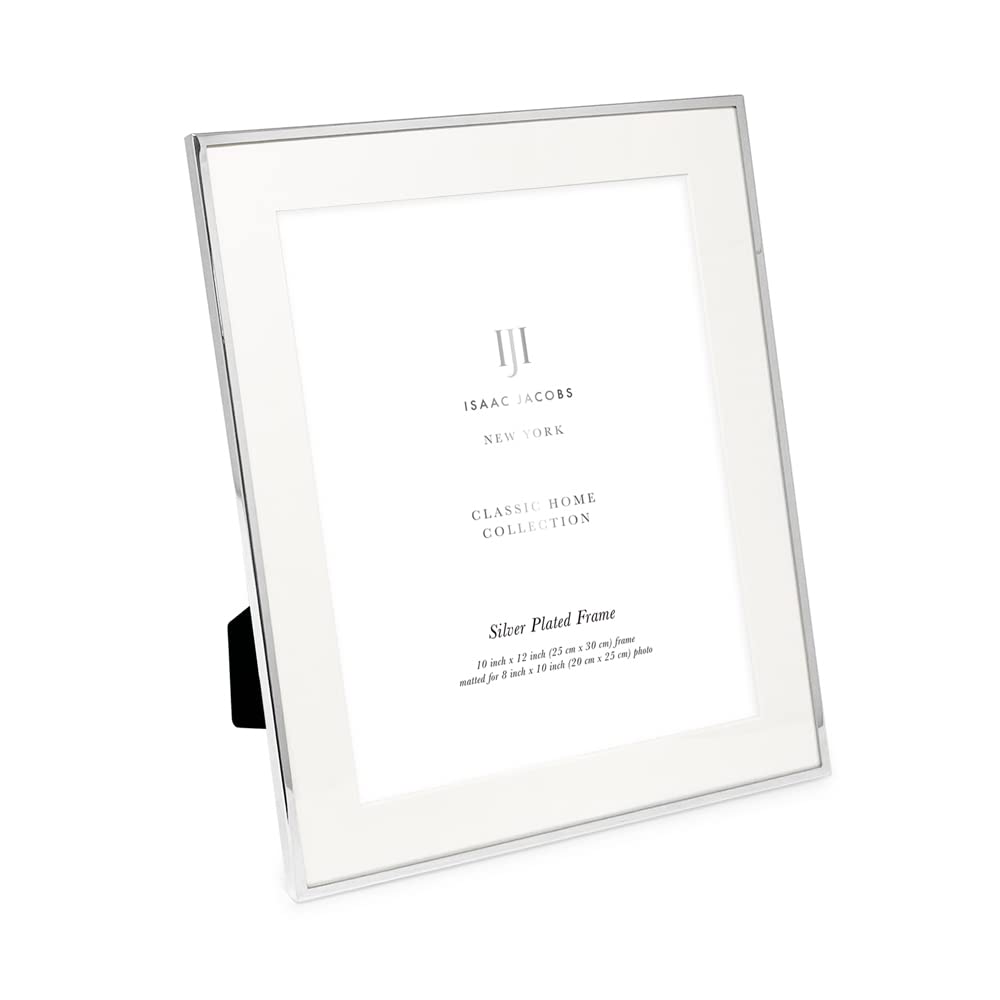 Isaac Jacobs silver metal frame with matted 8x10 for elegant display