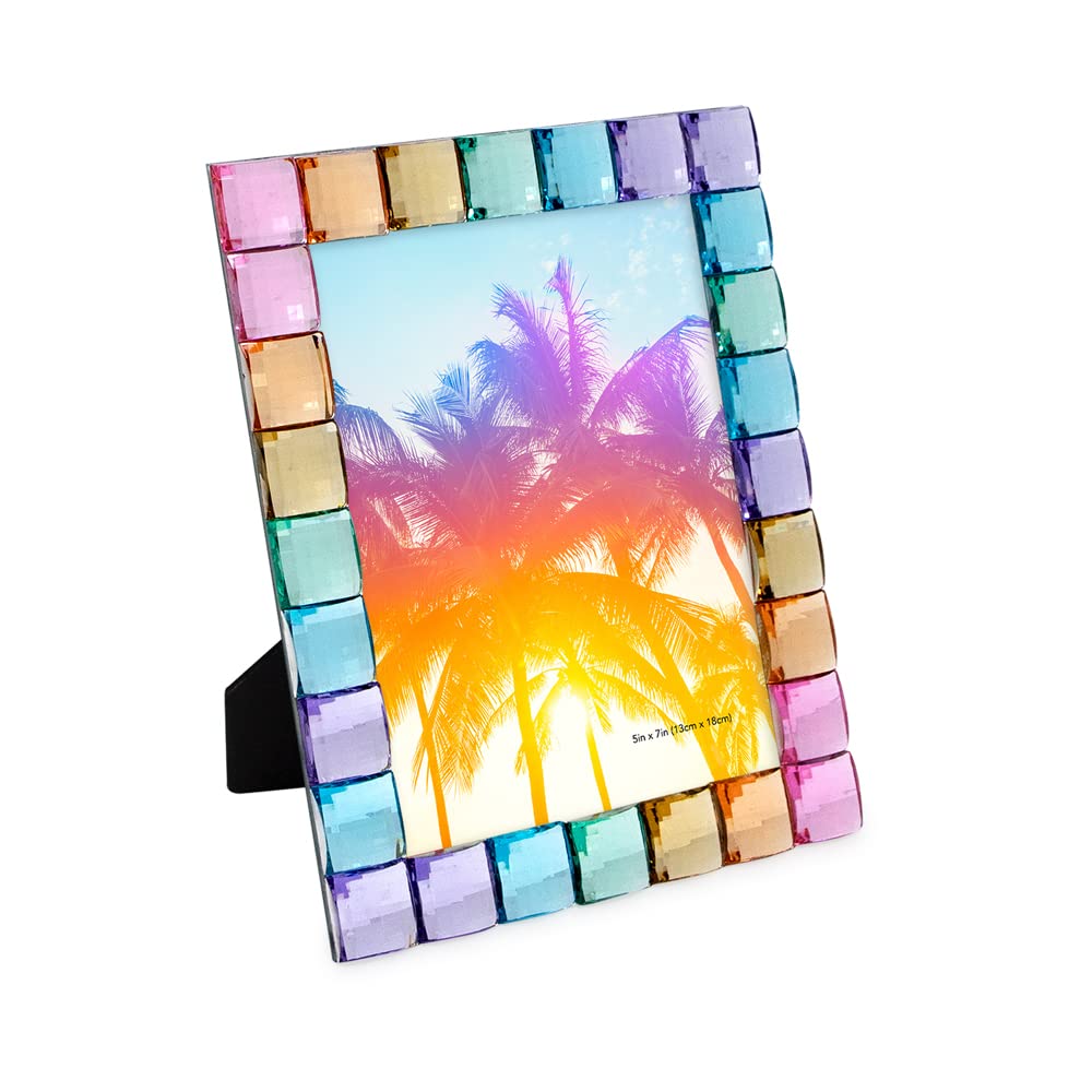 Isaac Jacobs sparkling jewel frame with 5x7 photo, ideal for desk or shelf display.