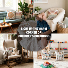 ISANOU alphabet letters design pillow cover enhances kid spaces.