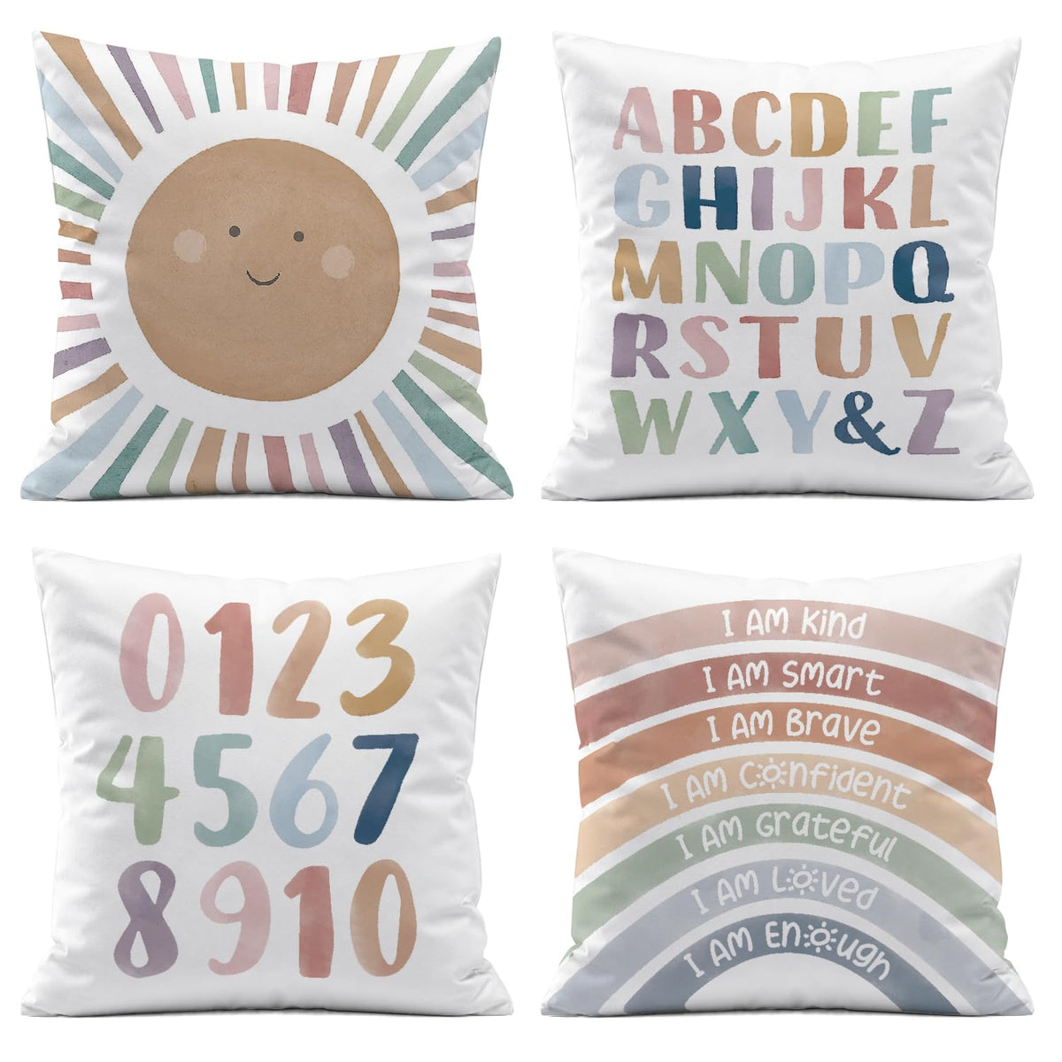 ISANOU boho sun alphabet pillow cover for a cozy reading nook.