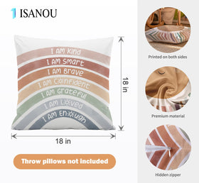 ISANOU zipper-edge pillow cover keeps inserts secure and clean.