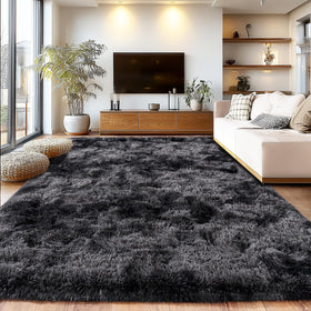 Isdook shaggy area rug in living room adds plush comfort underfoot