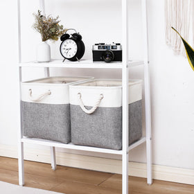 Folded flat ISEMINGLA storage cubes ready for compact storage