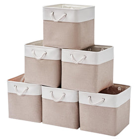 ISEMINGLA 13x13 storage cubes on a shelf, help keep clutter under control.