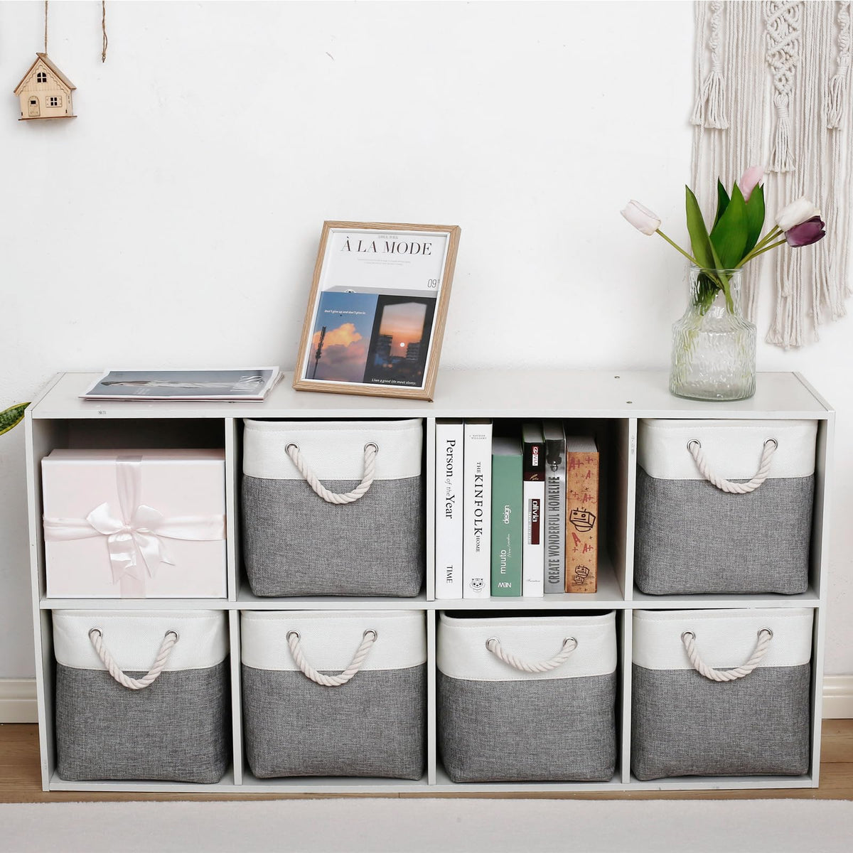 ISEMINGLA cubes with handles for easy transport from shelf to room