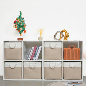 ISEMINGLA 6-pack cube bins foldable for easy setup and organization.
