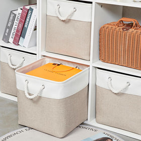 ISEMINGLA storage bin with handles enables portable closet organization.