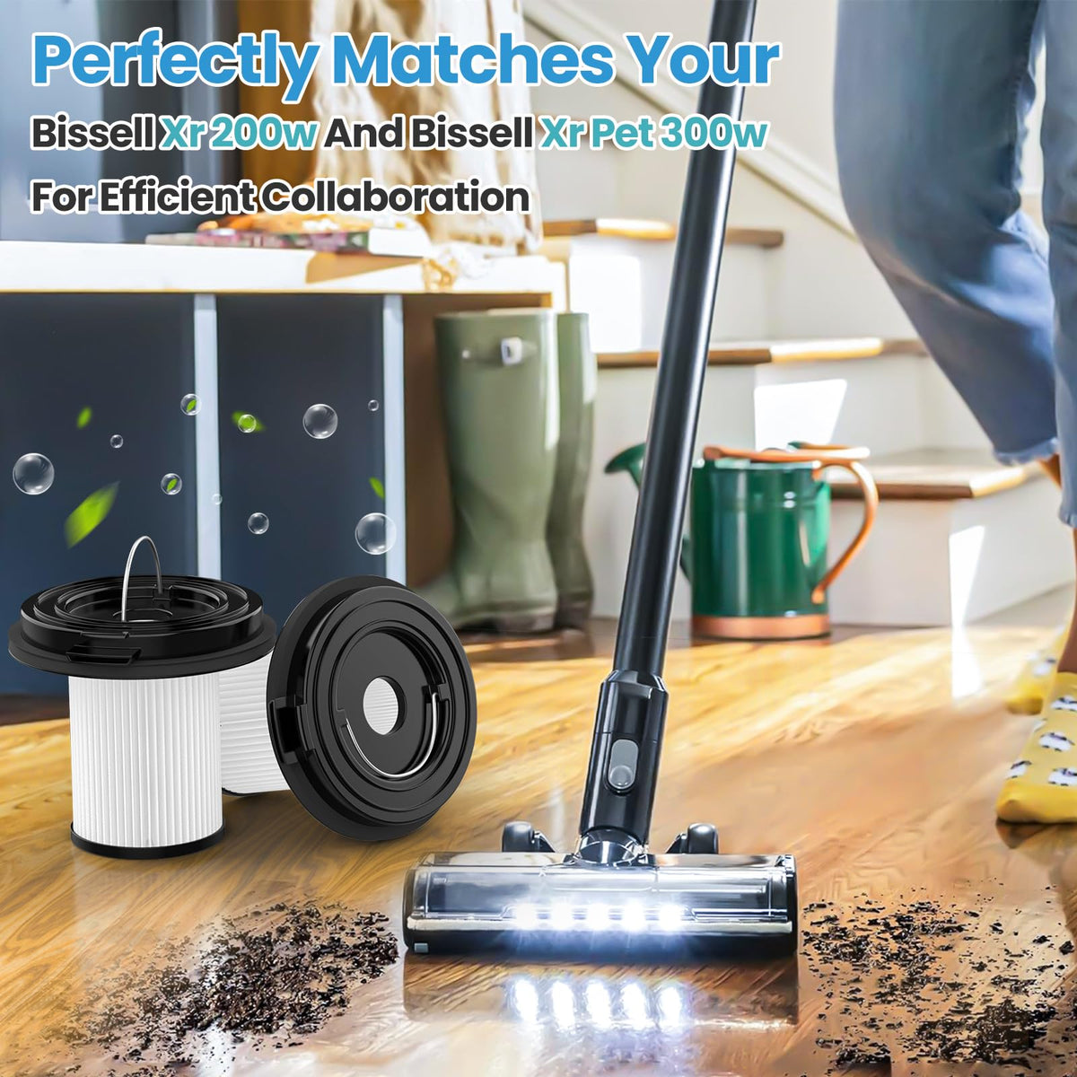 iSingo easy replacement filter in vacuum demonstrates quick maintenance