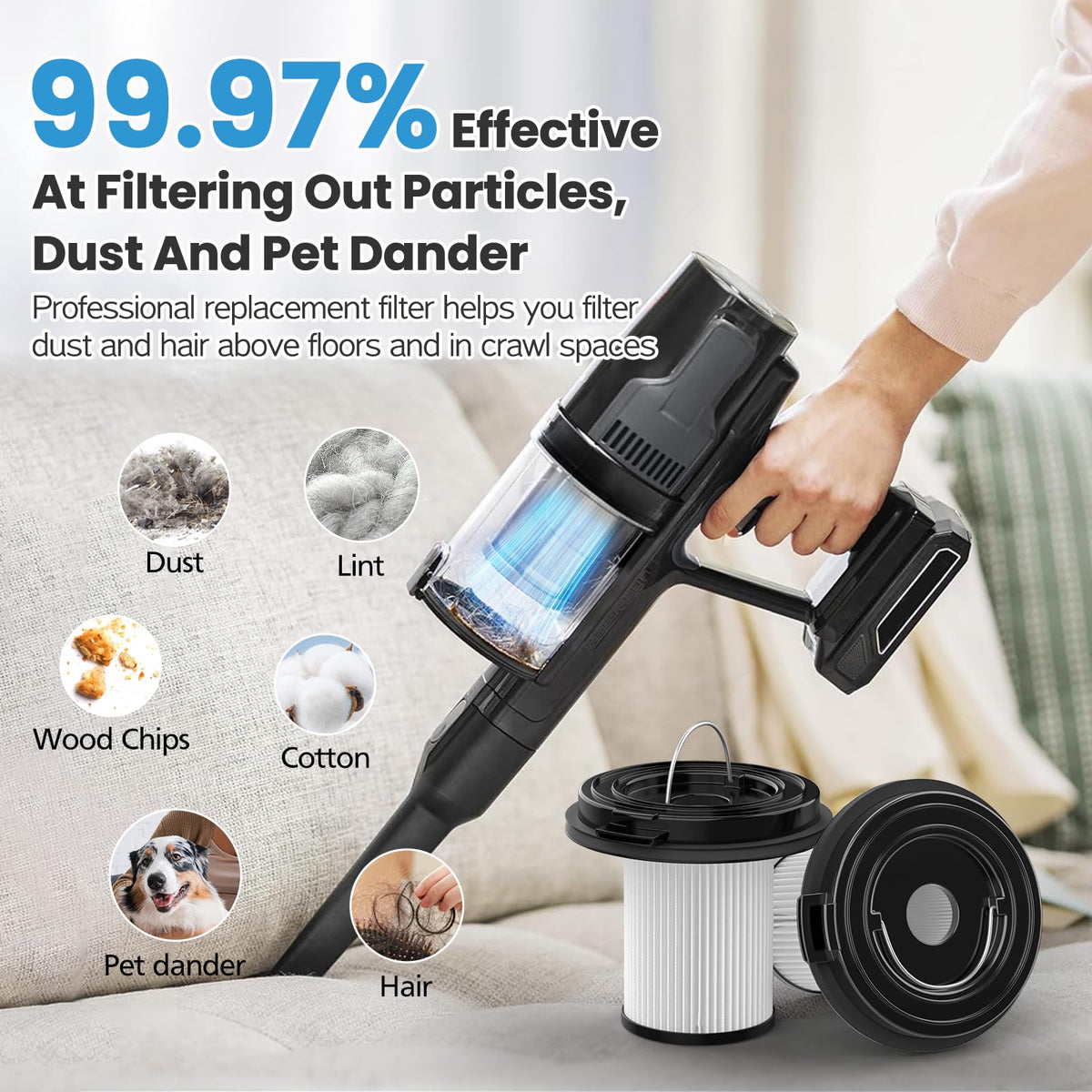 iSingo filter dries after cleaning, supporting reusability and cost efficiency