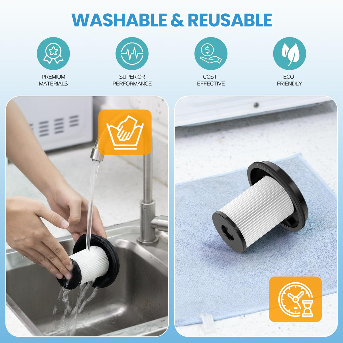 iSingo packaging and inserts simplify setup and replacement