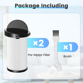 Quick-replacement Eye-Vac pre-motor filter by iSingo; minimal downtime.