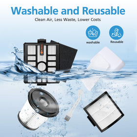 iSingo base dock HEPA filter maintains filtration efficiency between cleanings