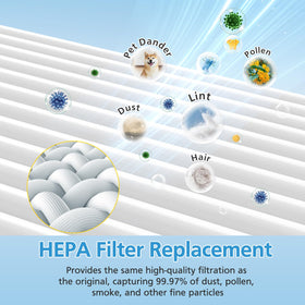 iSingo HEPA filter set traps fine dust for cleaner indoor air