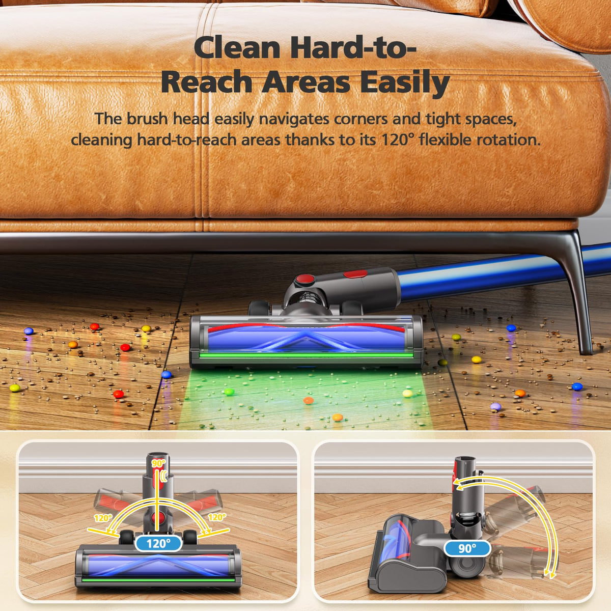 iSingo V-shaped bristle roller for deep cleaning on floors