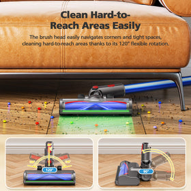 iSingo V-shaped bristle roller for deep cleaning on floors