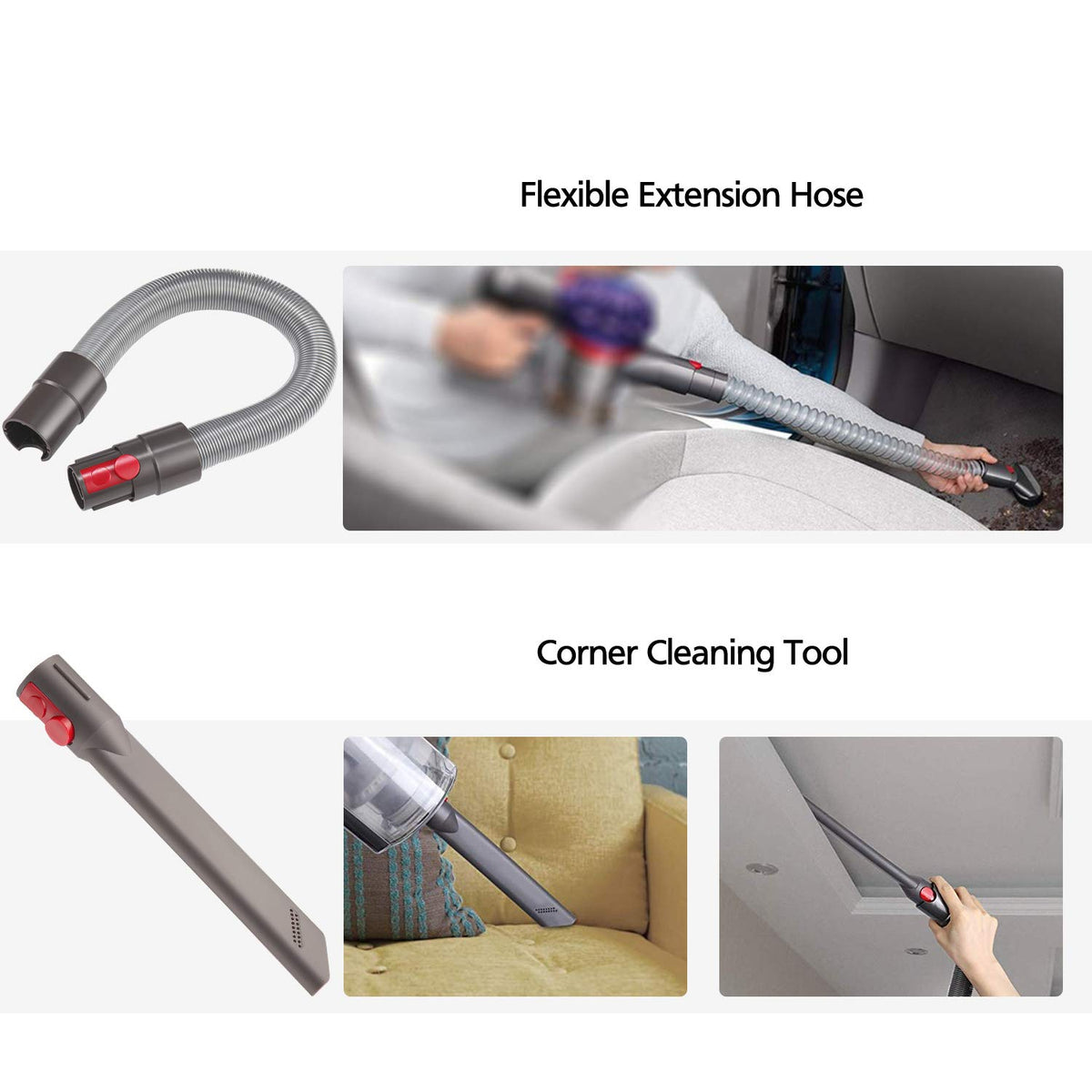 isinlive Dyson stubborn brush for stuck-on dirt on stairs and fabric.