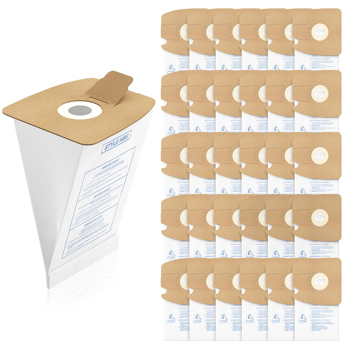 isinlive Eureka MM vacuum bags front view, easy-fit for Mighty Mite canister vacuums.