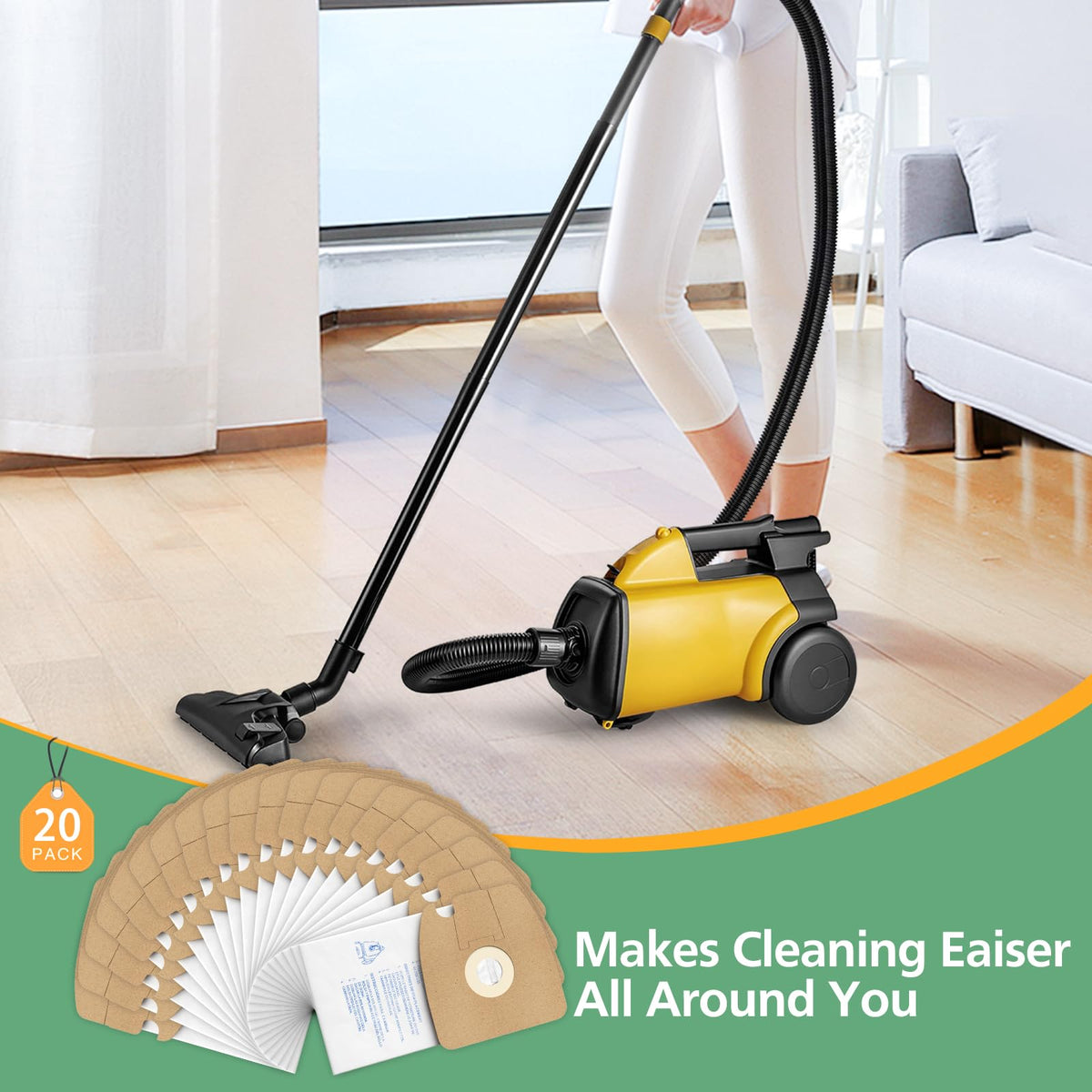 isinlive MM vacuum bags large capacity of 2.55 quarts for fewer bag changes.