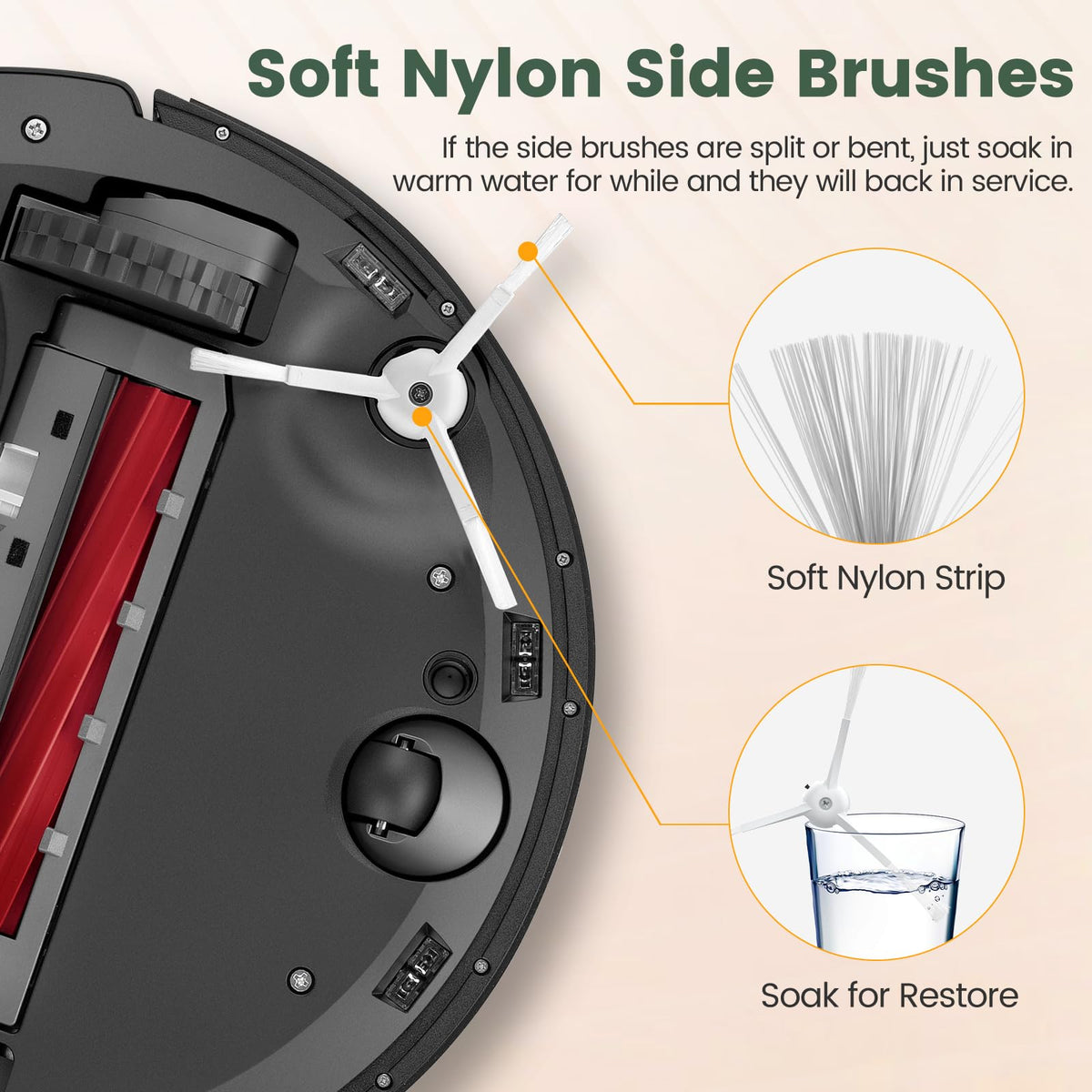 isinlive Qrevo S side brush replacement improves corner cleaning
