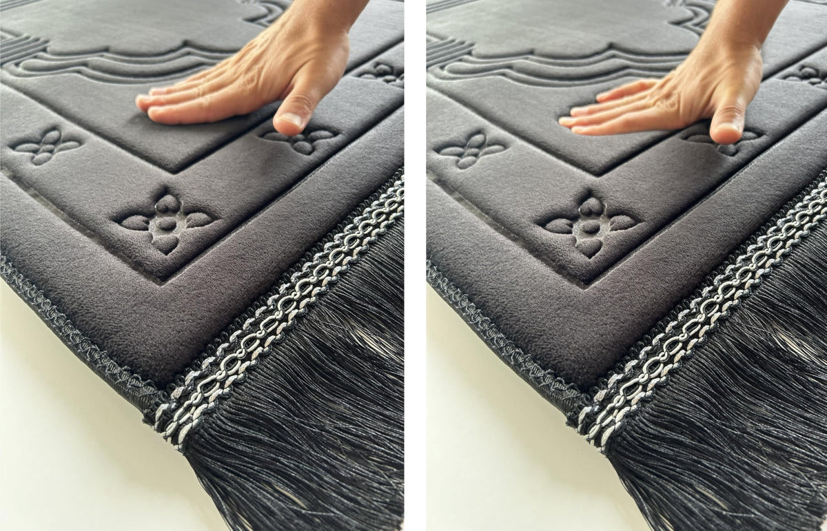 Islamika memory foam prayer mat 47x32 inches for ample space.