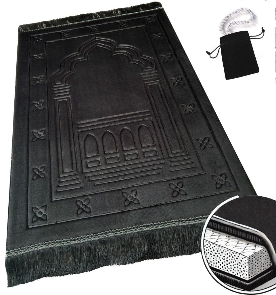 Islamika orthopedic prayer rug with memory foam for a soft surface.