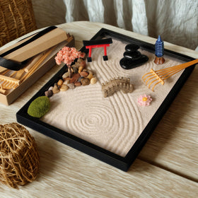 Island Falls Home Zen Garden Kit Shinto torii gate adds authentic decor