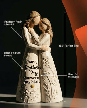istatue resin statue with wood-texture base for durable shelf display