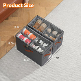 ISusaid closet shoe storage with transparent lid for visibility and dust protection.