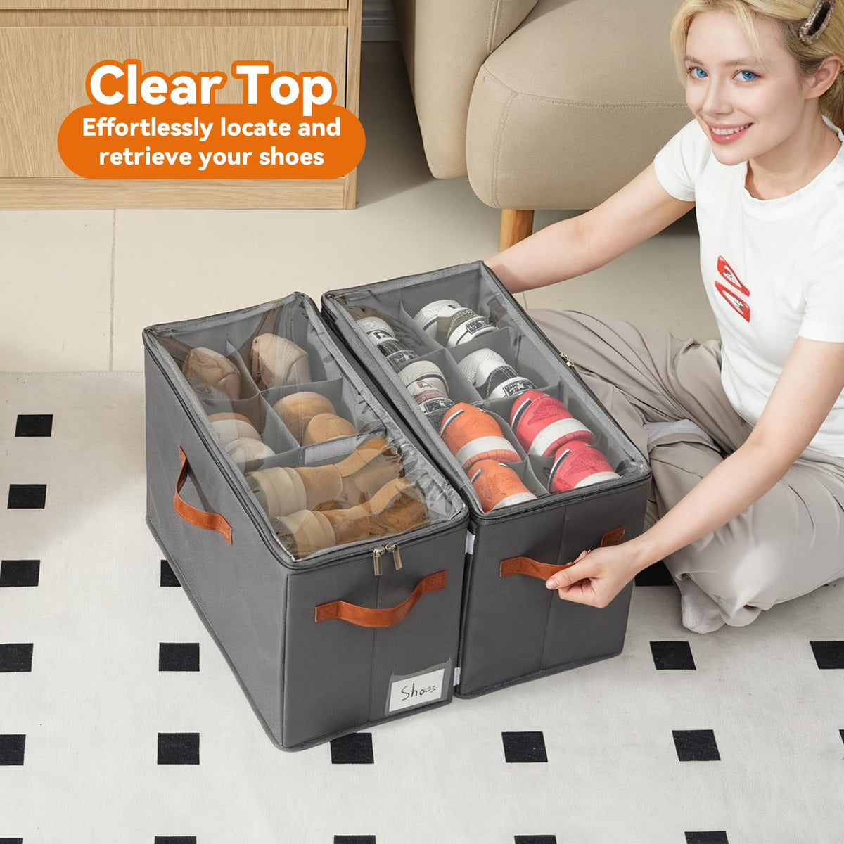 ISusaid fabric closet shoe organizer fitting in closets or dorms.