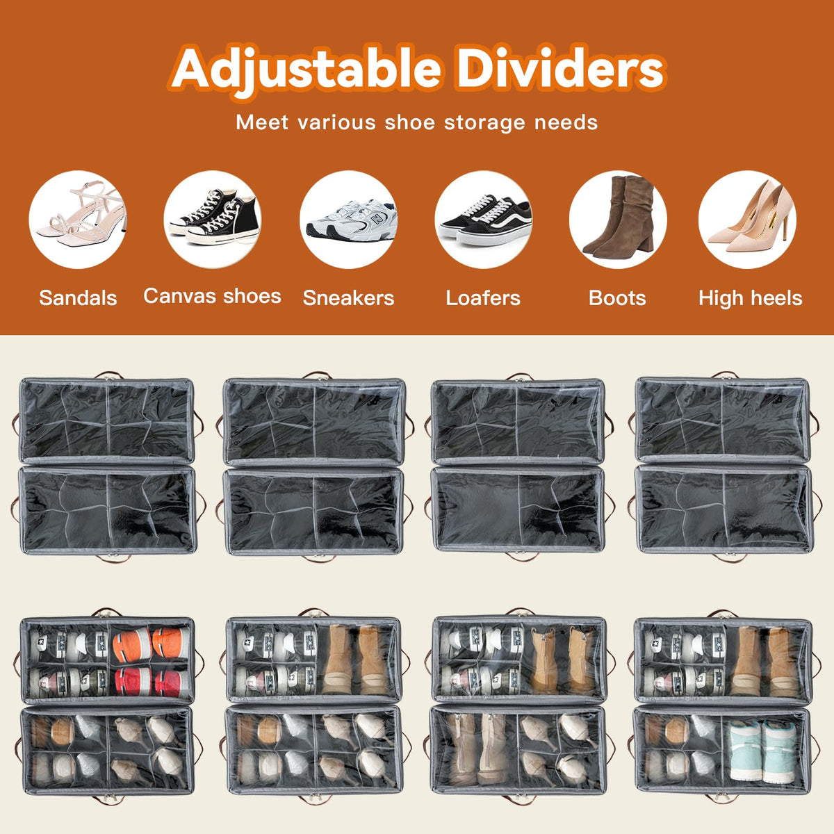ISusaid shoe organizer with sturdy Oxford construction for lasting use.