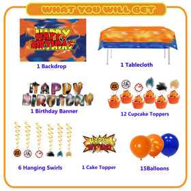ISWAYSTORE Cartoon Theme Happy Birthday Banner highlights the celebration with bold text and color.