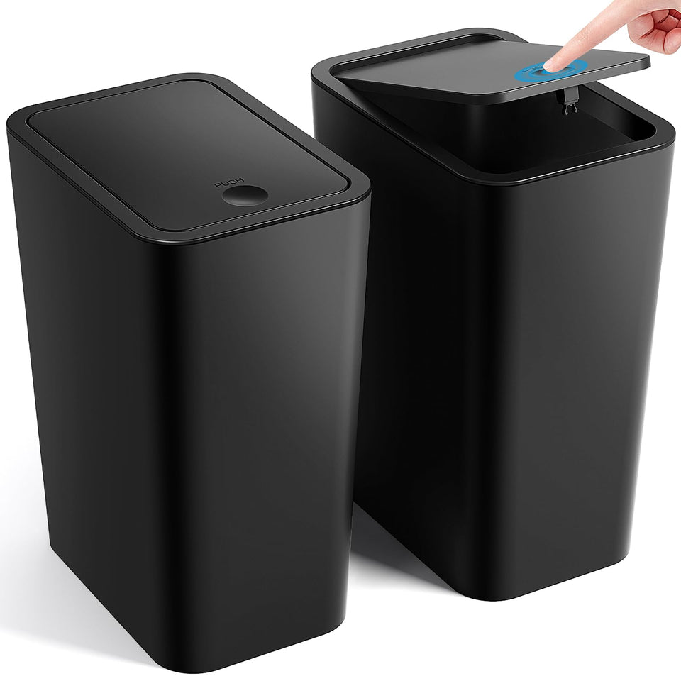 ITCPRL bathroom trash can with lid compact footprint fits small spaces