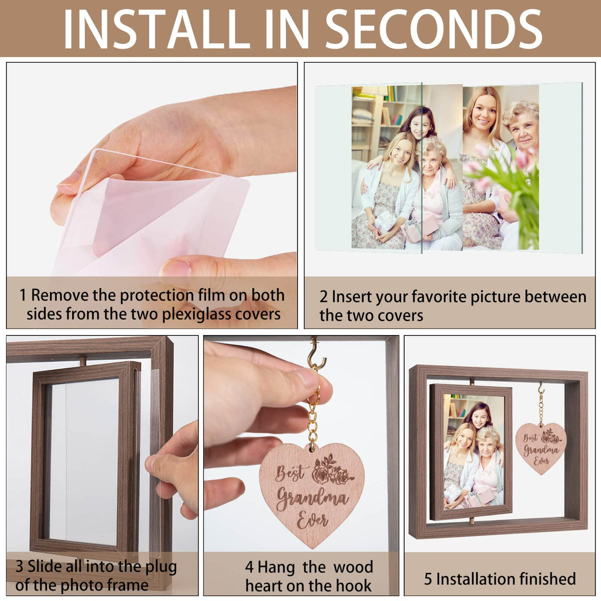 Ithmahco dining room memento frame highlights cherished moments during meals.