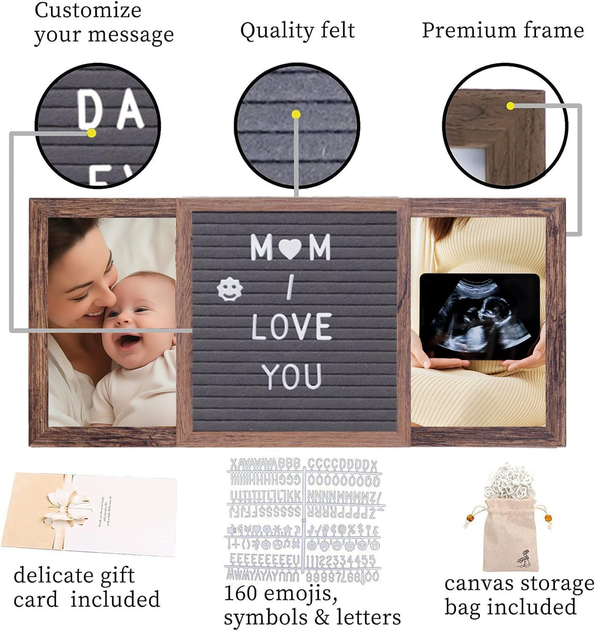 Ithmahco frame with display stand and wall-mount option for versatile placement.
