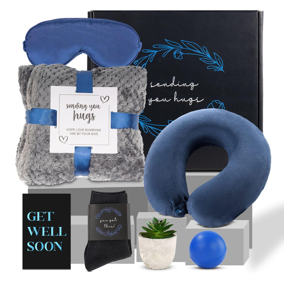 Ithmahco Get Well Gift Basket for Men cozy blanket for warmth and comfort at home.