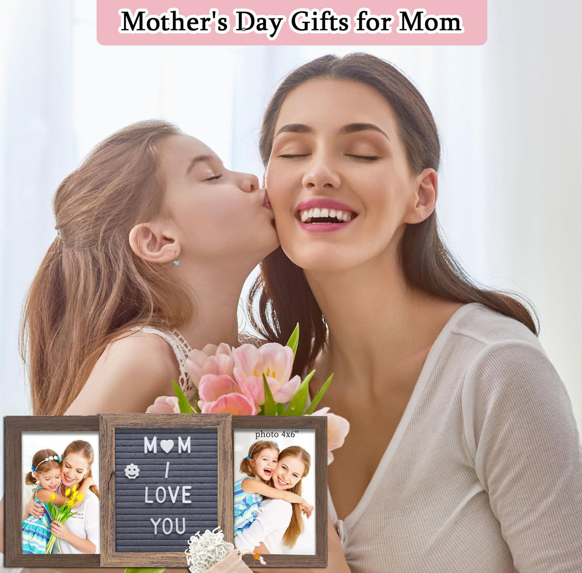 Ithmahco Mothers Day frame back detail showcases sturdy construction and natural grain.