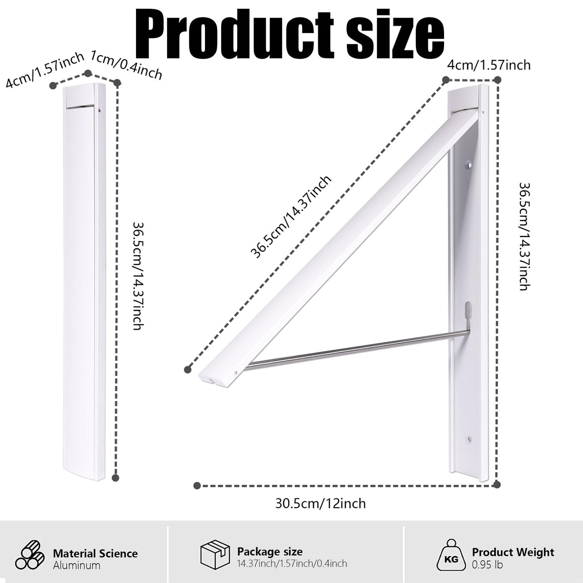 Ithywat aluminum frame with stainless steel rods supports up to 65 pounds