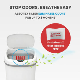 iTouchless 50L oval bin fingerprint-proof matte finish stays clean