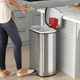 iTouchless odor-control filter compartment shown for odor reduction