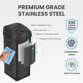 iTouchless Fingerprint-proof stainless steel finish resists smudges in a busy kitchen