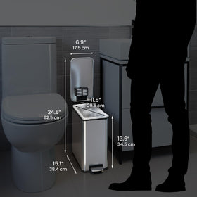 iTouchless fingerprint-proof stainless steel resists smudges in busy bathrooms.