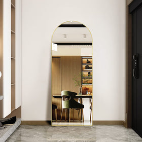 ITSRG freestanding floor mirror with a sturdy U-bracket enables flexible placement.