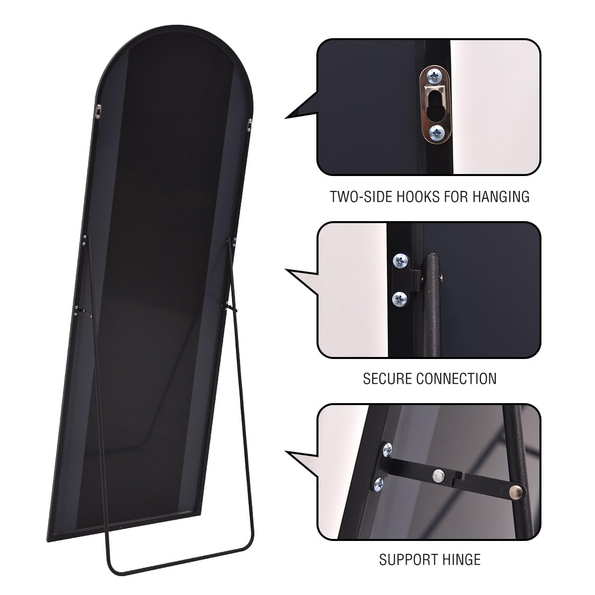 ITSRG versatile mounting options mirror suitable for walls or freestanding placement.
