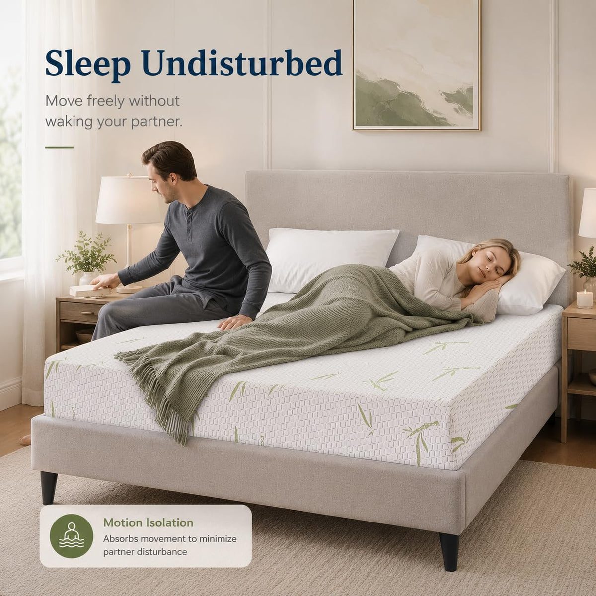IULULU 1 inch memory foam and 4 inch high-density base provide firm support.