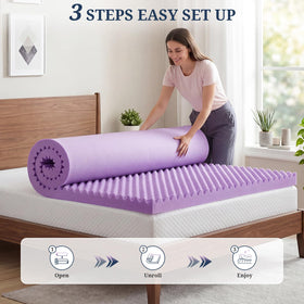 IULULU purple color topper enhances bedroom style