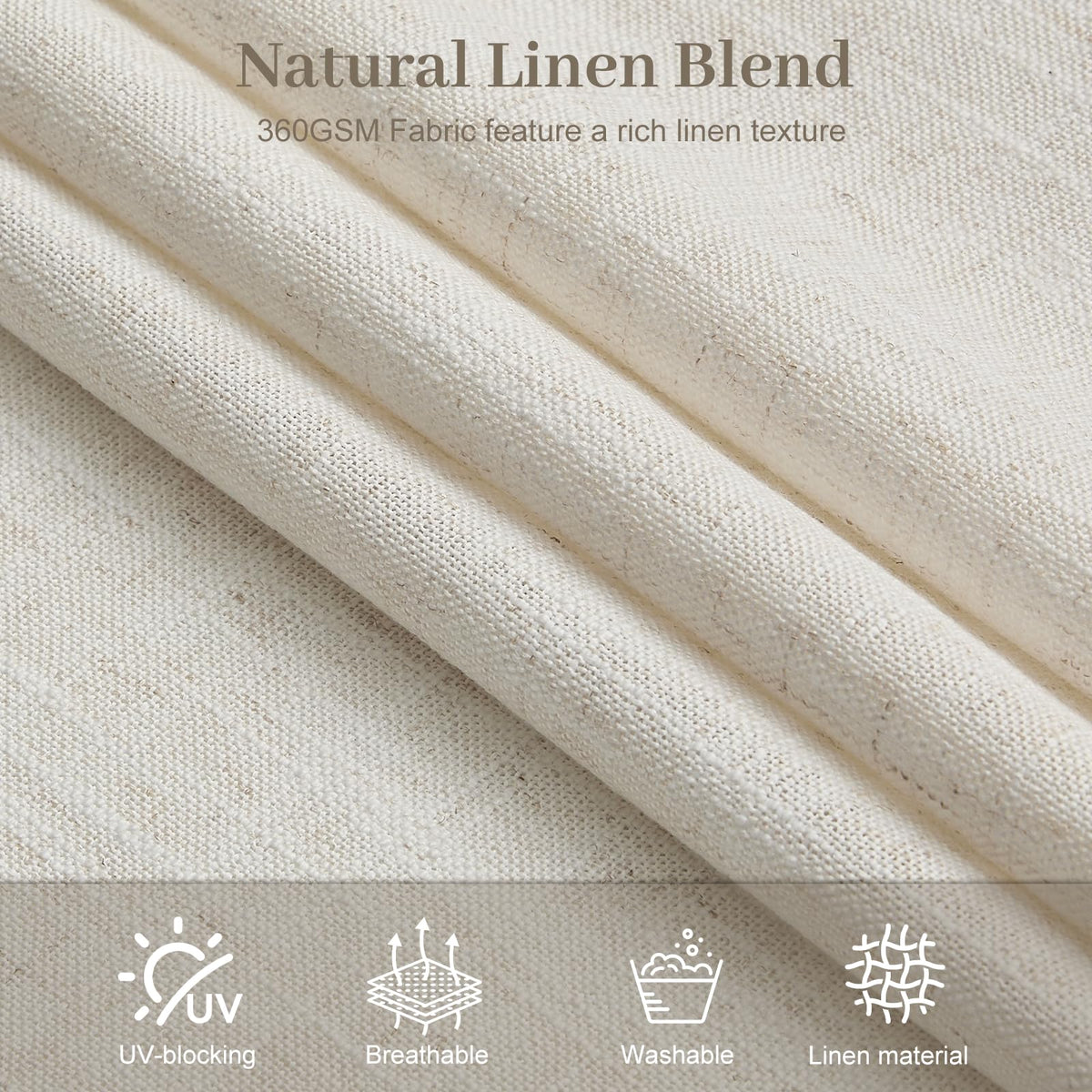 IVAPUPU diffused daylight through thick linen curtains creates warm ambience