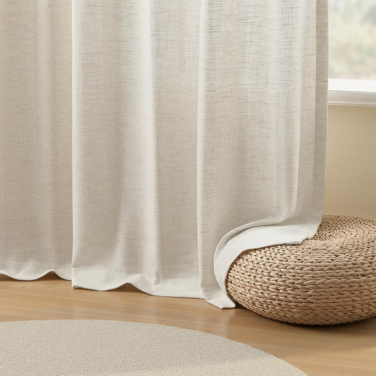 IVAPUPU privacy and light-filtering linen curtains soften sunlight